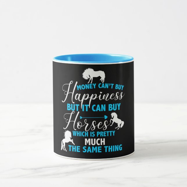 Taza El dinero puede comprar caballos azules   (Centro)