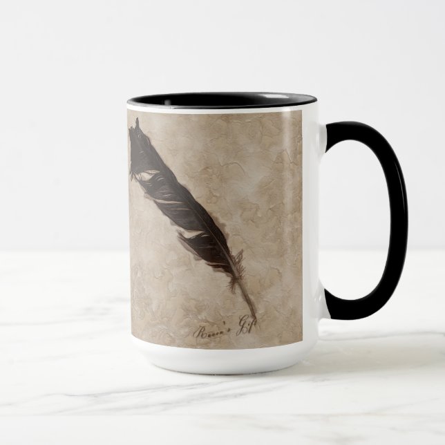 Taza El diseño de la Fila de Pájaros de Raven (Derecha)