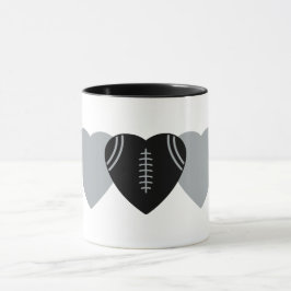 Taza El diseño del corazón en el fútbol de Los Vegas Ra