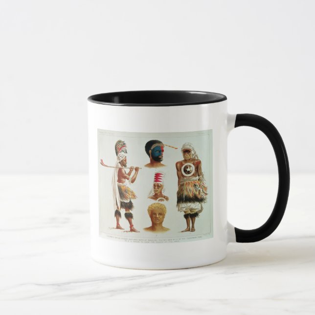 Taza El diverso baile viste gastado en Nakello, Fiji (Derecha)