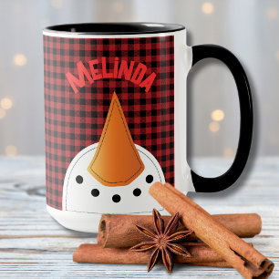 Taza El divertido campo de vacaciones de Snowman Face B