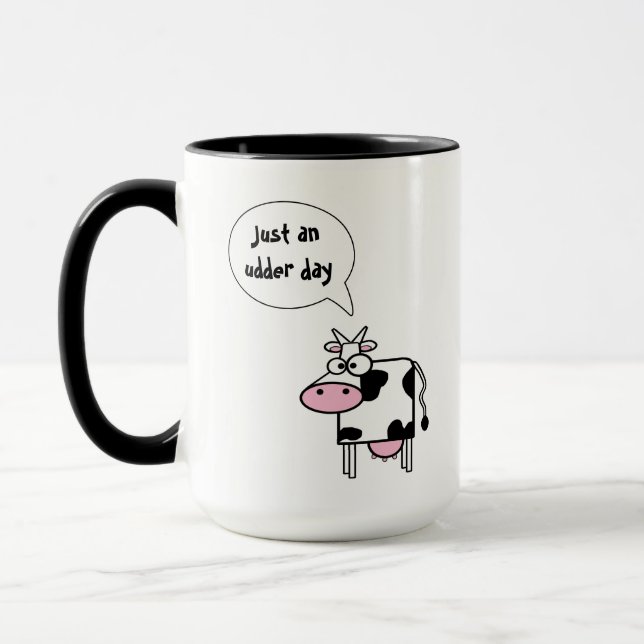 Taza El divertido día de la vaca de la Personalizado (Izquierda)
