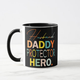 Taza El divertido día del padre de papá marido protecto