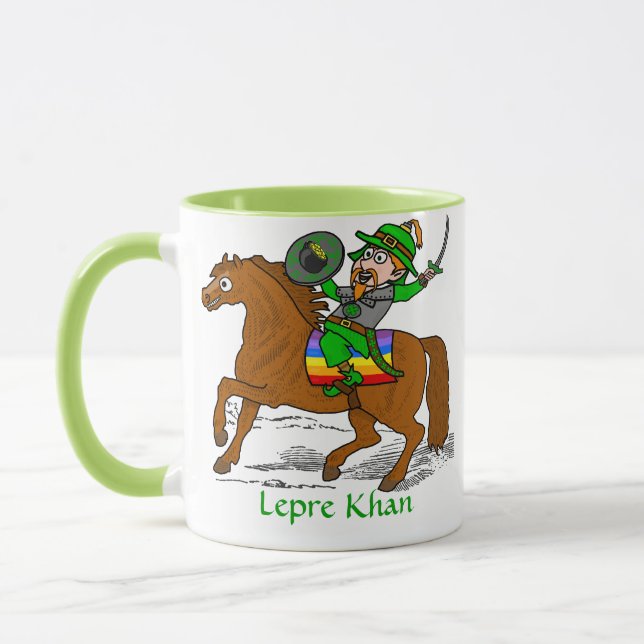 Taza El divertido Lepre Khan St Patrick's Day (Izquierda)