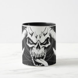 Taza El divino cráneo arcano de la muerte negro