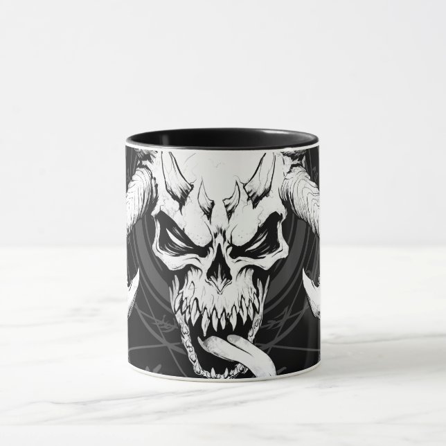 Taza El divino cráneo arcano de la muerte negro (Centro)