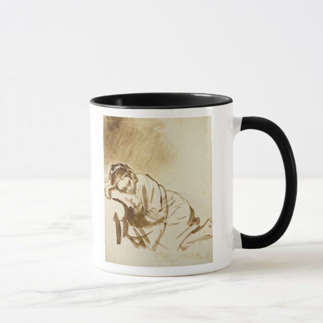 Taza El dormir c.1654 de la mujer joven (Derecha)