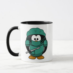 Taza El Dr. Penguin Cartoon médico