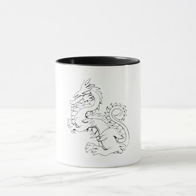 Taza El Dragón Asiático De Tatsu Es Una Criatura Mítica (Centro)