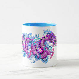 Taza El dragón rosado con agua salpica