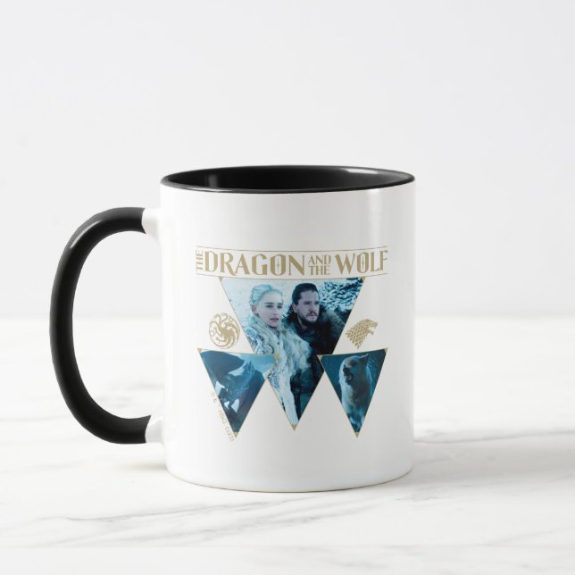 Taza El Dragón y el Gráfico Wolf Daenerys & Jon (Izquierda)