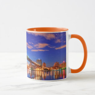 Taza El East River, puente de Brooklyn, Manhattan