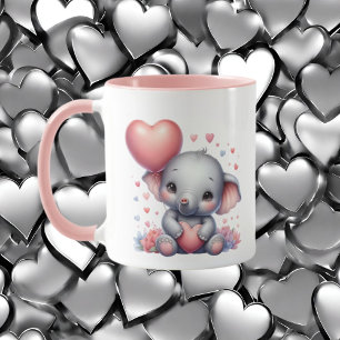 Taza El elefante lindo añade el mensaje Mug