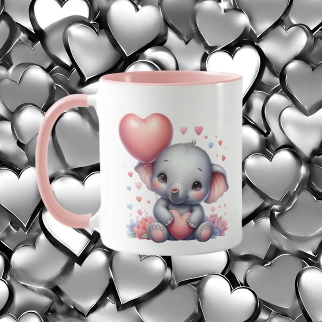 Taza El elefante lindo añade el mensaje Mug (Subido por el creador)