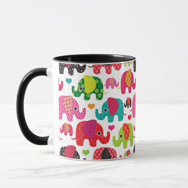 Taza el elefante retro embroma el papel pintado del (Izquierda)