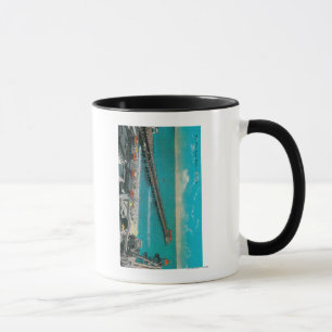 Taza El embarcadero y la playa y la Long Beach