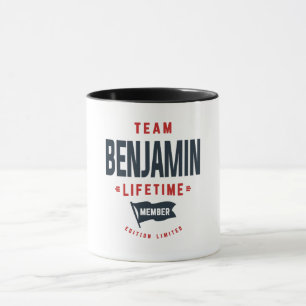 Taza El equipo Benjamin Lifetime Miembro Funny Nombre B