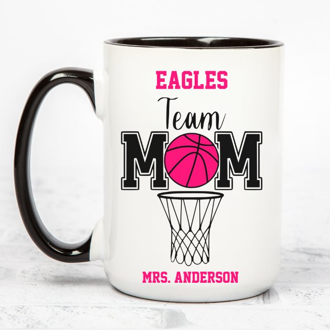 Taza El equipo de baloncesto Mom Your Team (Subido por el creador)