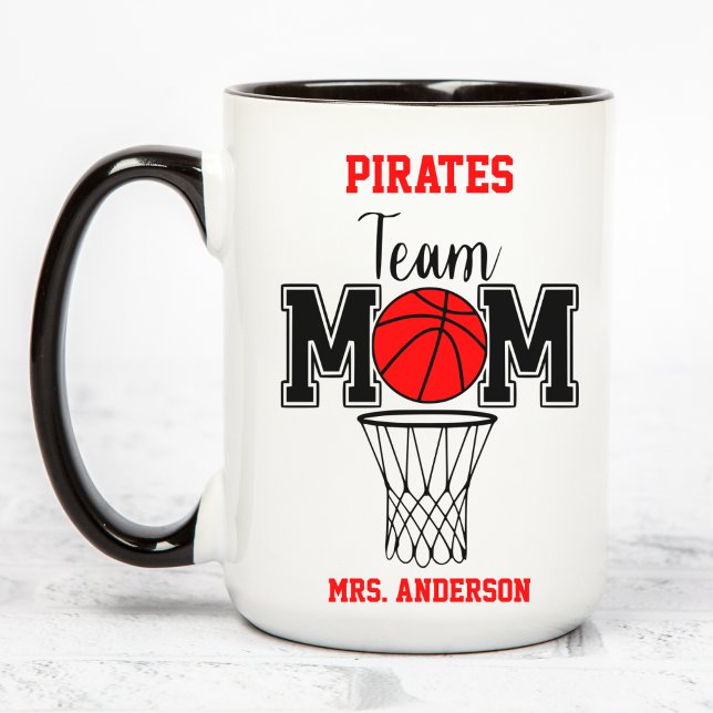 Taza El equipo de baloncesto Mom Your Team (Subido por el creador)