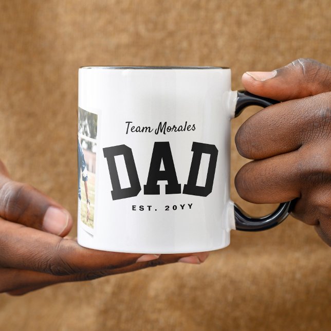 Taza El equipo de papá nombra a una foto del Día del Pa (Subido por el creador)