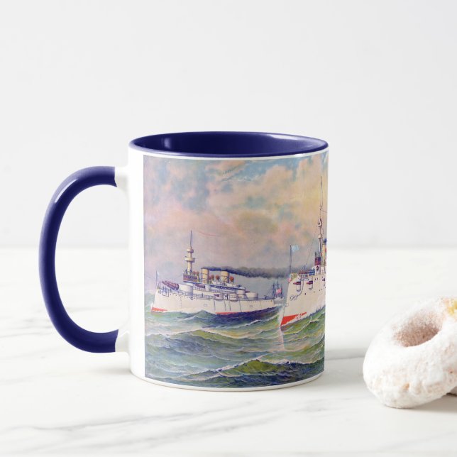 Taza "El escuadrón blanco" Marina de los Estados Unidos (Con donut)