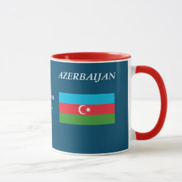 Taza El escudo y la bandera de Azerbaijan ennegrecen la