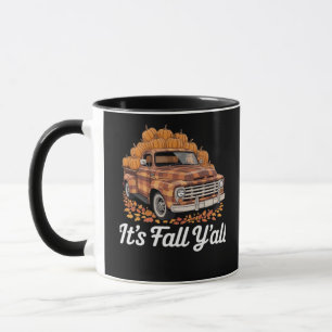 Taza El estilo vintage de la calabaza rústica Fall Y'al