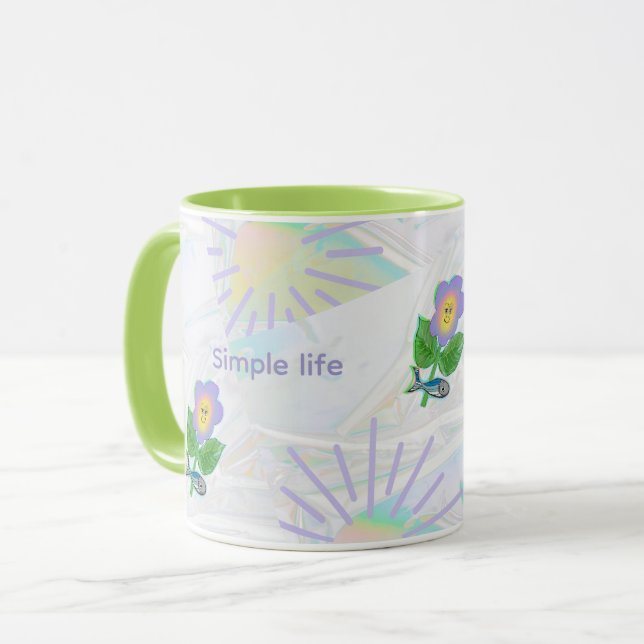 Taza El expresionismo mira: la vida simple trae días fe (Anverso izquierdo)