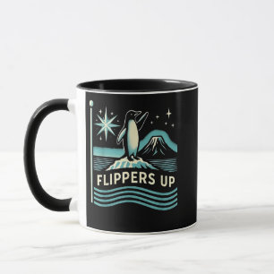 Taza El extraño pingüino resiste la protesta contra los