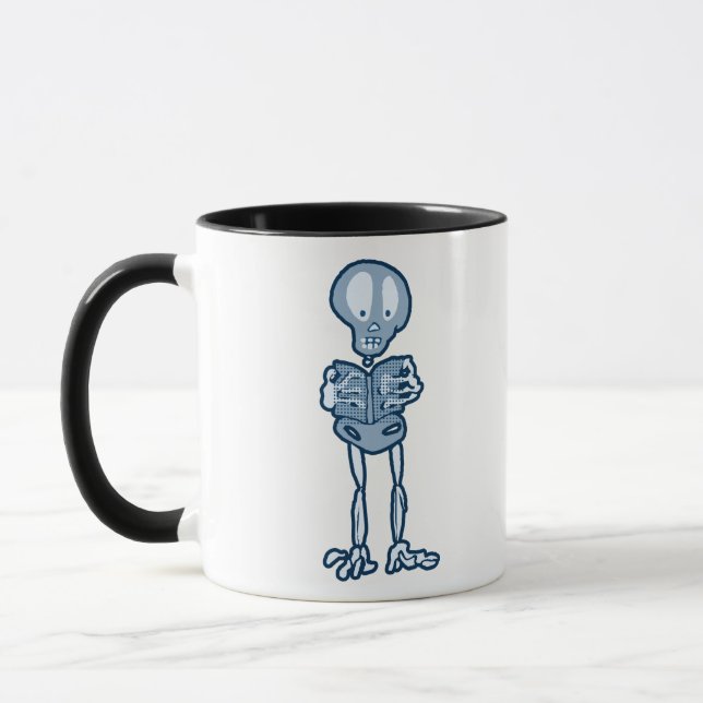 Taza El fascinado esqueleto literario de Ethan con el l (Izquierda)