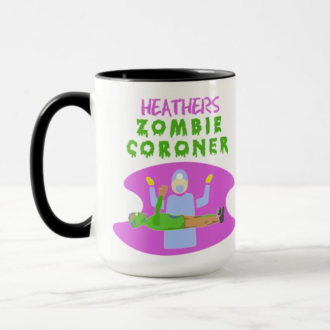 Taza El forense zombie de Heather: Fantasy Business 15o (Izquierda)