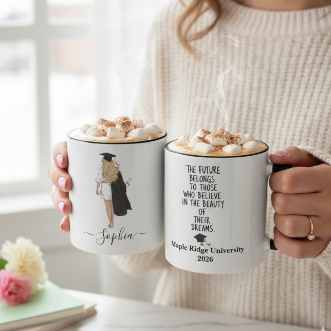 Taza El Futuro Pertenece a los Soñadores Frase de Gradu (Subido por el creador)