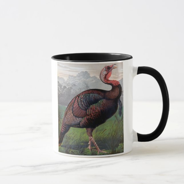 Taza El gallo de Turquía salvaje del americano, (Derecha)