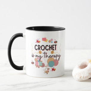Taza El ganchillo es mi terapia Arte de hilo lindo