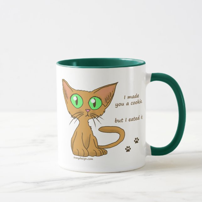 Taza El gatito lindo comió su galleta (Derecha)