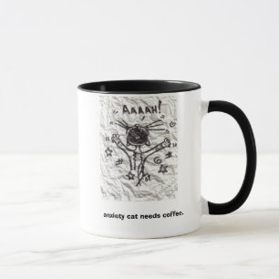 Taza El gato de la ansiedad necesita el café