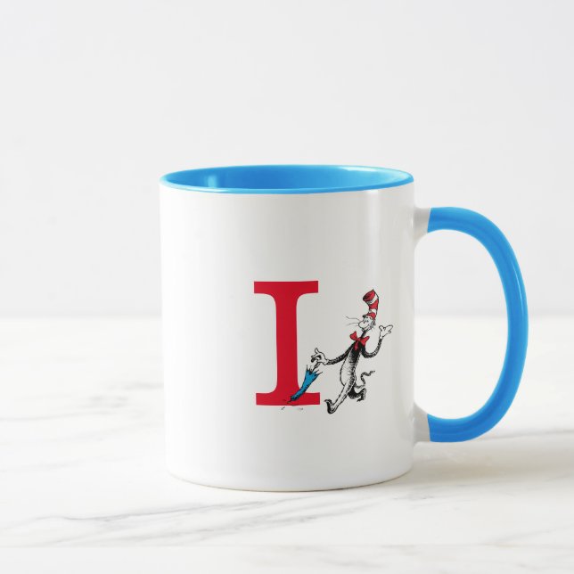 Taza El gato del Dr. Seuss en el Monograma I de la cami (Derecha)