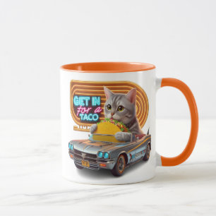Taza El gato en el auto, majestad, entra por un taco