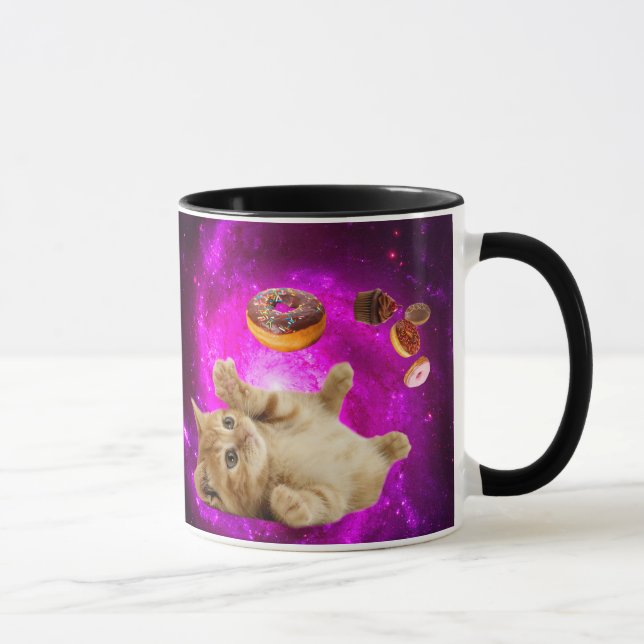 Taza El gato espacial y los donuts voladores (Derecha)