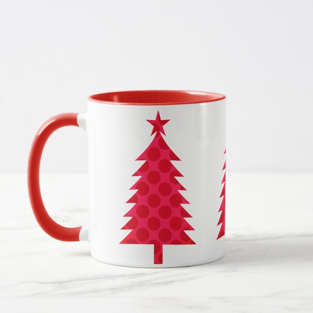 Taza El gigante del polka rojo domina el árbol de Navid (Izquierda)
