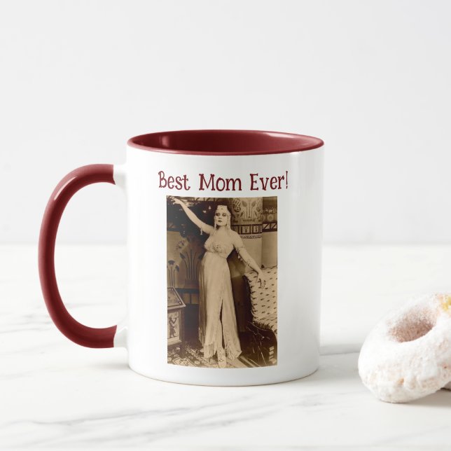 Taza El gracioso Día de la Madre Cleopatra (Con donut)