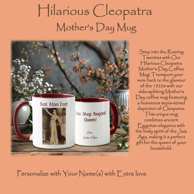 Taza El gracioso Día de la Madre Cleopatra (Subido por el creador)