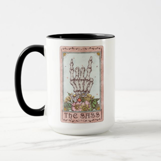 Taza El gracioso esqueleto Tarot Sassy de la tarjeta Ta (Izquierda)