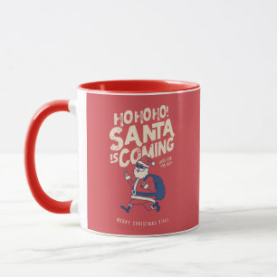 Taza El gracioso Papá Noel viene para los Navidades del