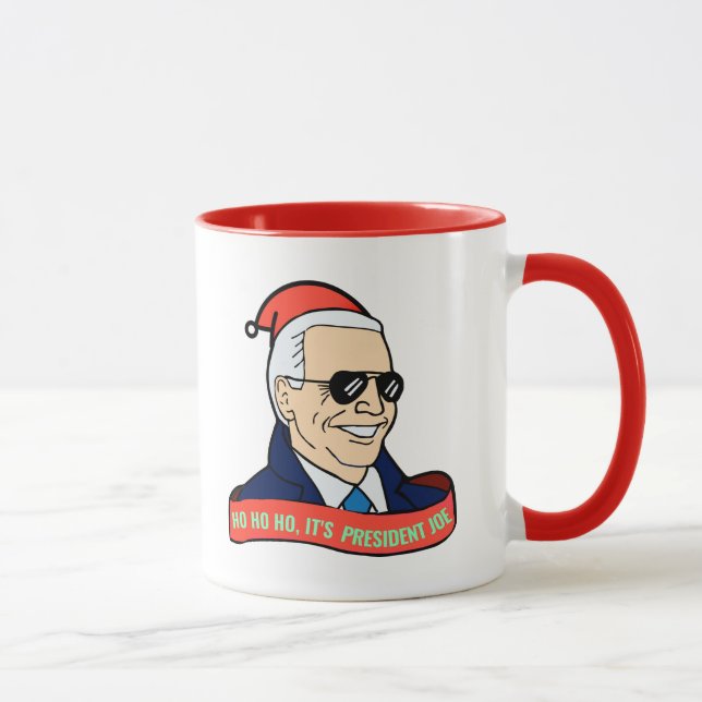 Taza El gracioso presidente Joe Biden Navidades Coffee  (Derecha)