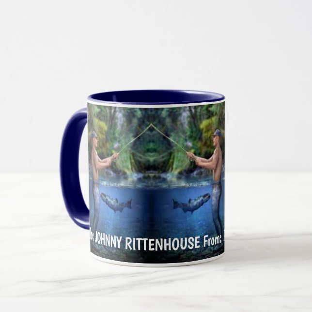 Taza El gracioso regalo personalizado de Fisherman (Anverso izquierdo)