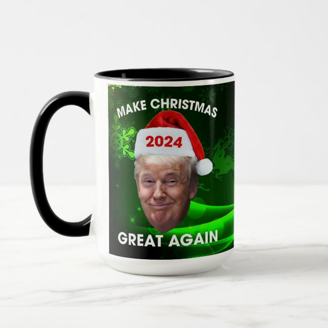 Taza El gracioso Santa Trump 2024 vuelve a hacer grande (Izquierda)