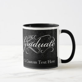 Taza El graduado, negro elegante