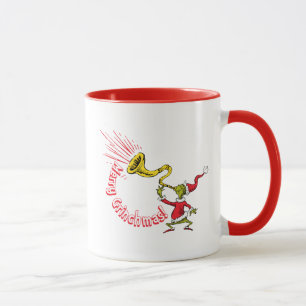 Taza El Grinch Soplando la Bocina del Grinchmas Alegre