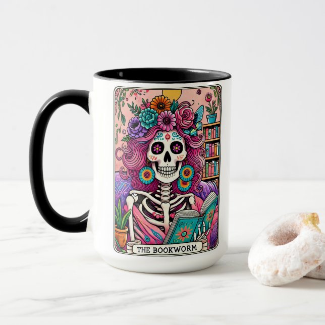 Taza El gusano de los libros (Con donut)